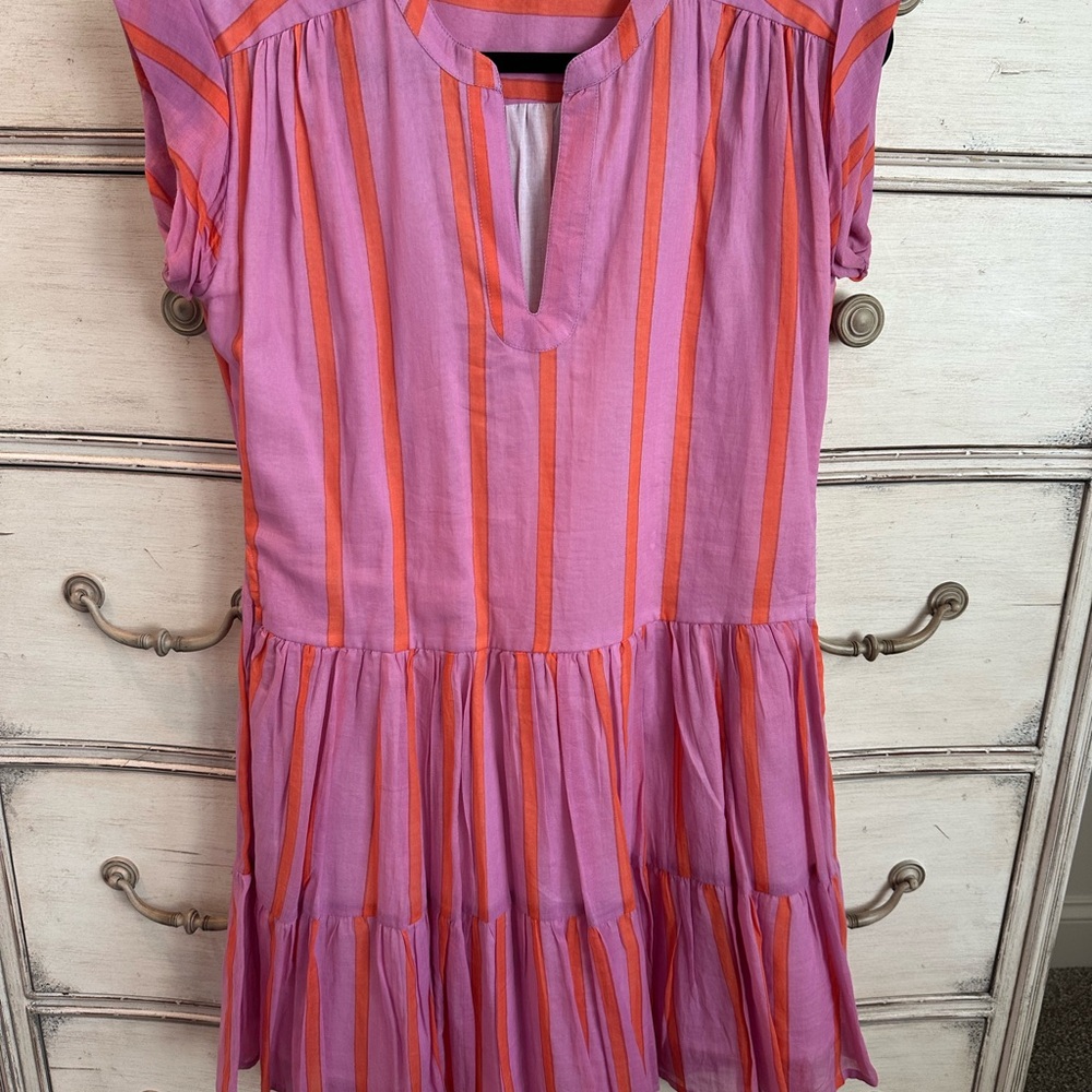 Oliphant Pink and Orange Striped Dress